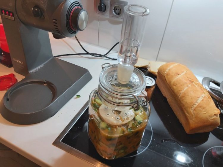 Fermentations-Glas mit Kimchi